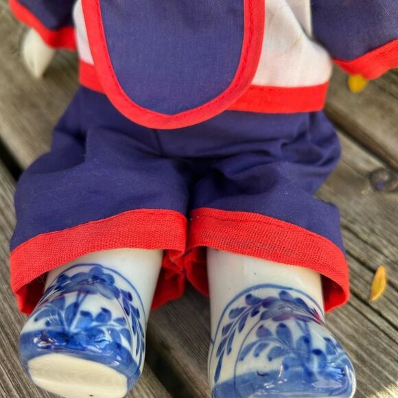 Vintage Chinese Asian Doll Blue & White Ceramic/Porcelain Boots Hands Head - Picture 12 of 16